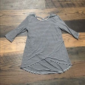 Girls black/white striped tunic